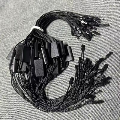 Customized Flexible Swing Black Hang Tag String For Clothing Garment
