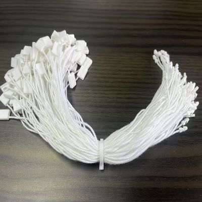 सफेद हैंग नायलॉन प्लास्टिक टैग फास्टनर स्ट्रिंग आयताकार ODM