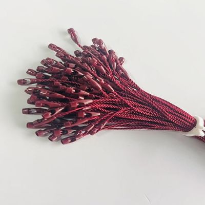बर्गंडी एबीएस पॉलिएस्टर नायलॉन टैग फास्टनर लूप बुलेट के आकार का लटकन