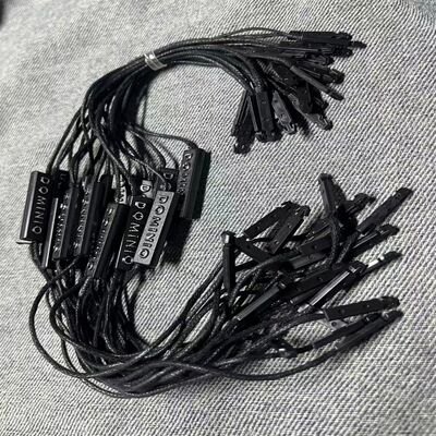 Plain Black Hang Tag String 7 Inches Cotton Durable Cotton Fabric Ideal for Clothing Tags and Product Identification