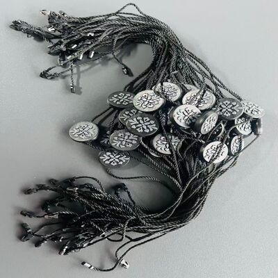 Black Garment Swing Tags Length 7 Inches Suitable for Apparel Identification and Product Description in Fashion Industry