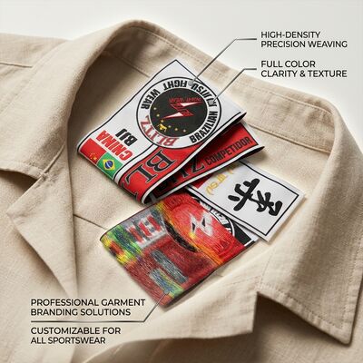 Quick Sample Woven Clothing Labels Fast Turnaround 3 5 Days Custom Garment Tags Logo Branding